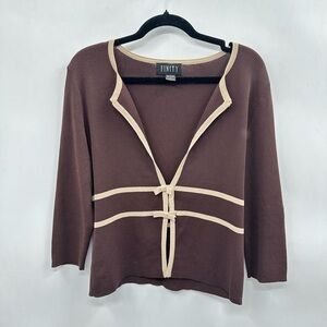 Y2K VINTAGE FINITY M brown Fall bow closure
coquette trendy woman rayon cardigan